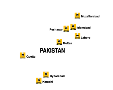 Pakistan Map on SafeDrive Services